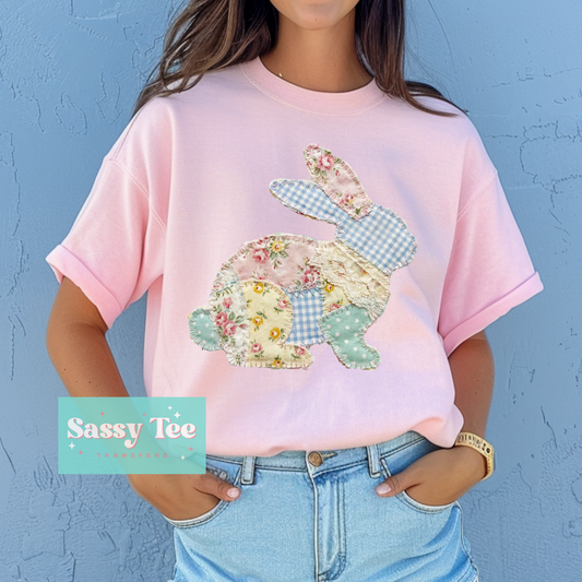 EASTER BUNNY PASTEL FLORAL PATCHWORK **Preorder/Restock Ships in 5-10 biz days**