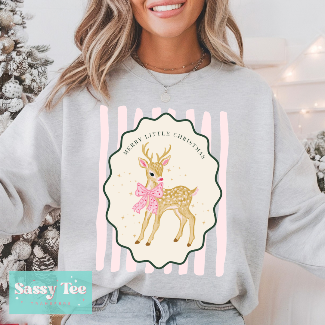 MERRY LITTLE CHRISTMAS REINDEER PINK CUTE FRAME **Preorder/Restock Ships in 5-10 biz days**