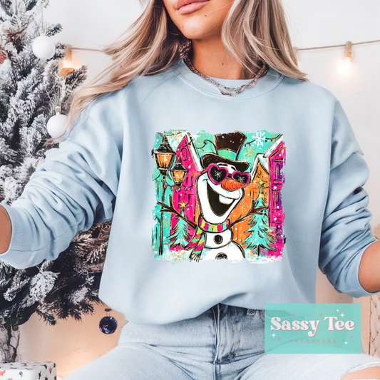 FROZEN SNOWMAN RETRO ART **Preorder/Restock Ships in 5-10 biz days**