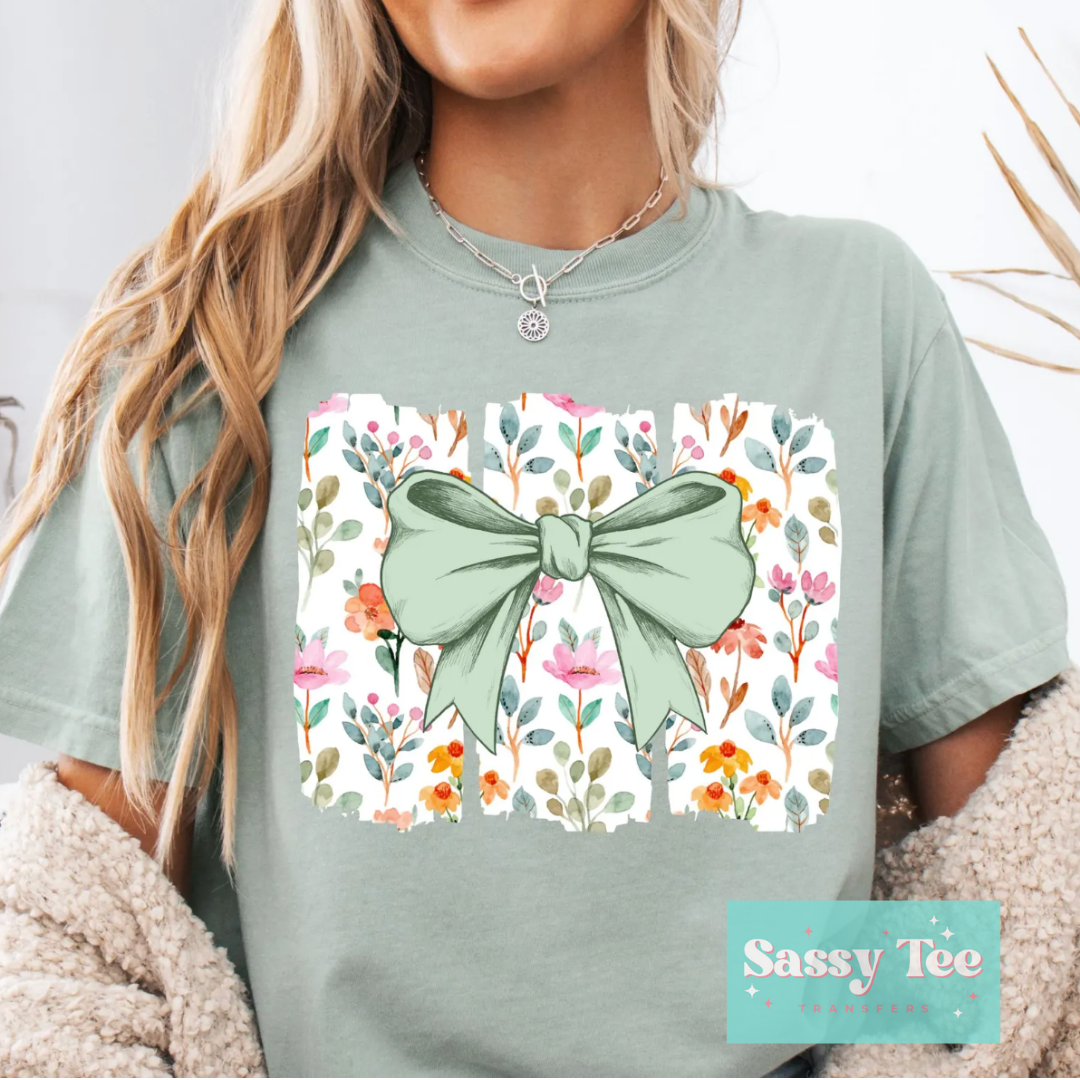 FLORAL GREEN BOW ART **Preorder/Restock Ships in 5-10 biz days**