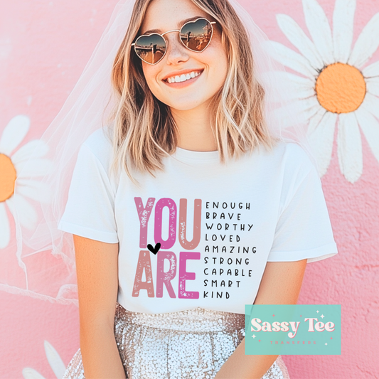 YOU ARE AFFIRMATIONS PINK **Preorder/Restock Ships in 5-10 biz days**