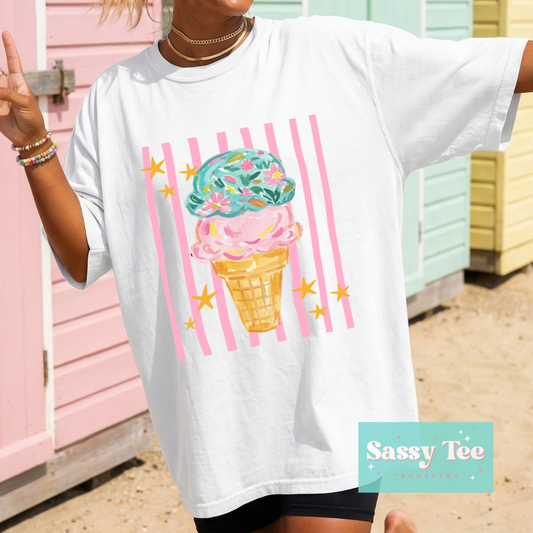 ICE CREAM CONE PINK MINT PREPPY **Preorder/Restock Ships in 5-10 biz days**
