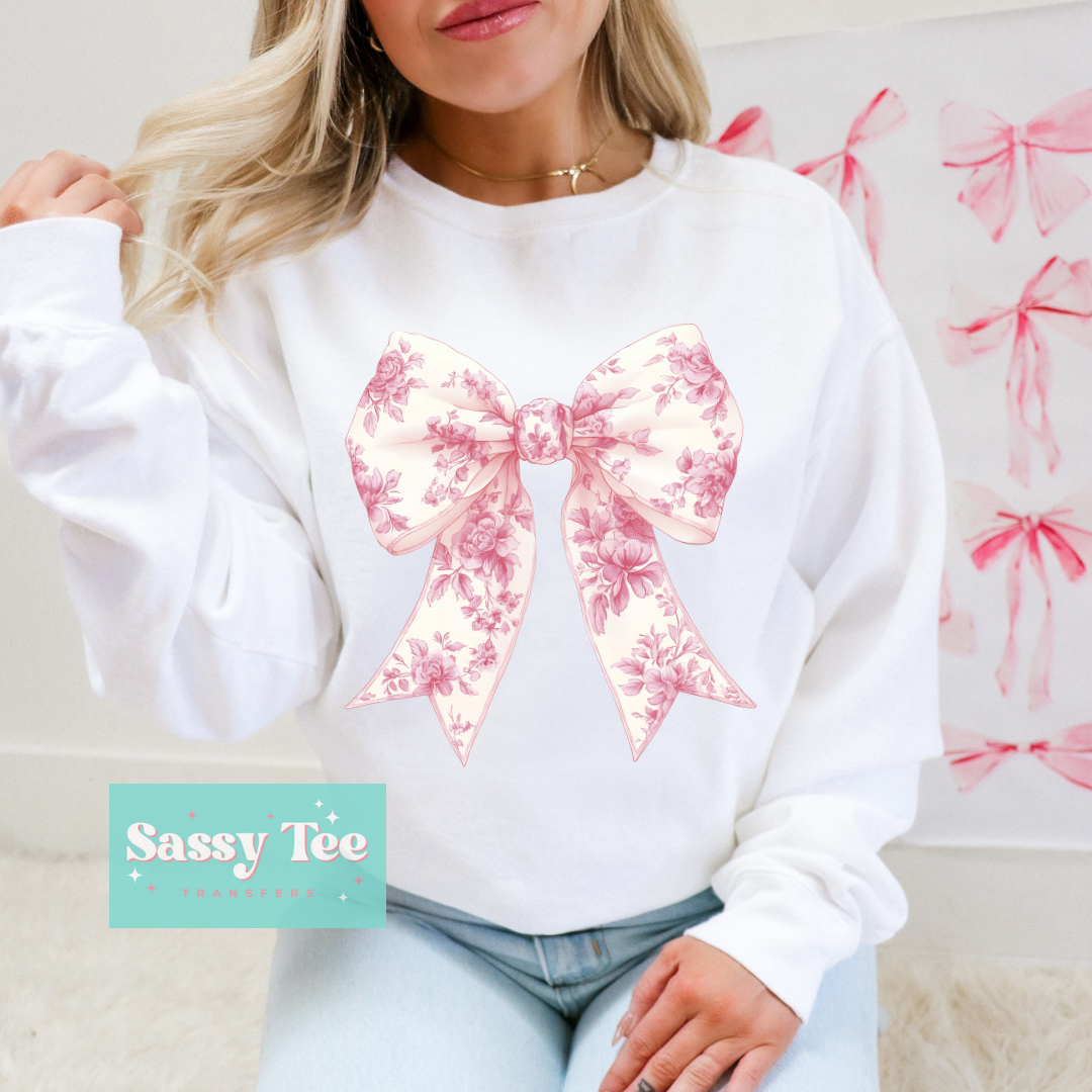 PINK TOILE BOW COQUETTE **Preorder/Restock Ships in 5-10 biz days**