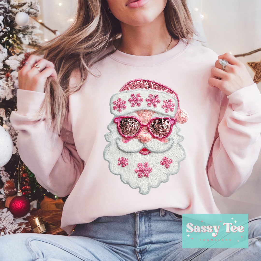 SANTA FAUX SEQUIN PINK **Preorder/Restock Ships in 5-10 biz days**