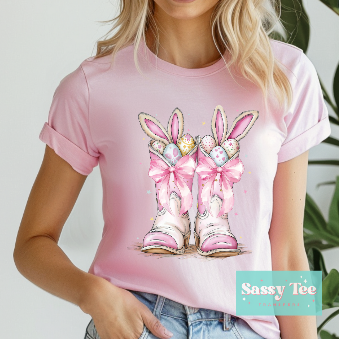 BOOTS BUNNY PINK BOW