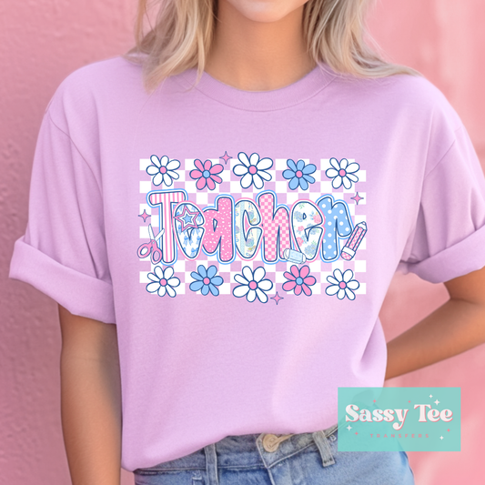 TEACHER PASTEL RETRO FLOWERS **Preorder Ships in 5-10 biz days**