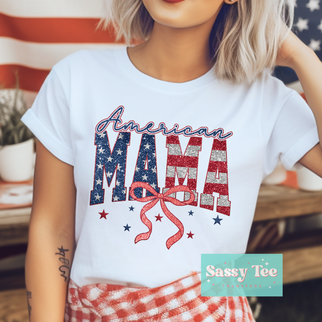 AMERICAN MAMA BOW GLITTER **Preorder, Ships in 5-14 biz days**