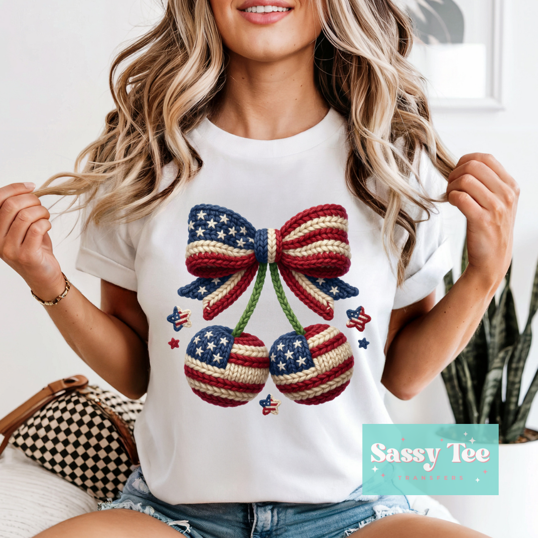 FLAG CHERRY USA FAUX YARN **Preorder/Restock Ships in 5-10 biz days**