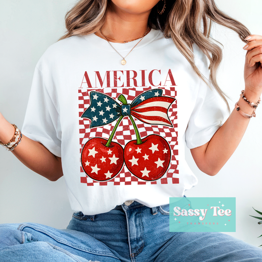 AMERICA RETRO FLAG CHERRY STARS **Preorder/Restock Ships in 5-10 biz days**
