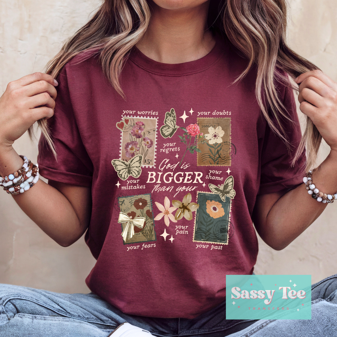 GOD IS BIGGER FLORAL BUTTERFLY STAMPS **Preorder/Restock Ships in 5-10 biz days**
