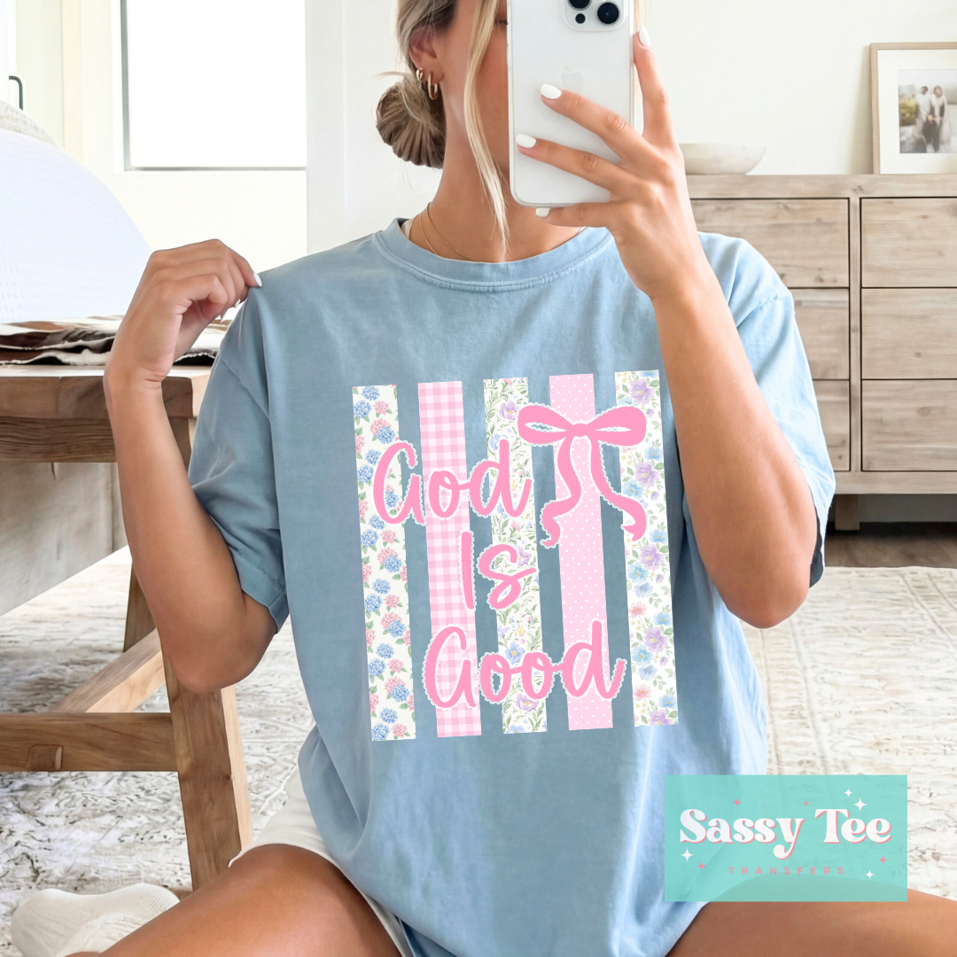 GOD IS GOOD PREPPY HYDRANGEA FLORAL **Preorder/Restock Ships in 5-10 biz days**