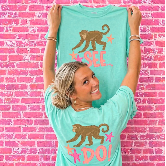 MONKEY SEE MONKEY DO VIRAL Front + Back SET **Preorder/Restock Ships in 5-10 biz days**