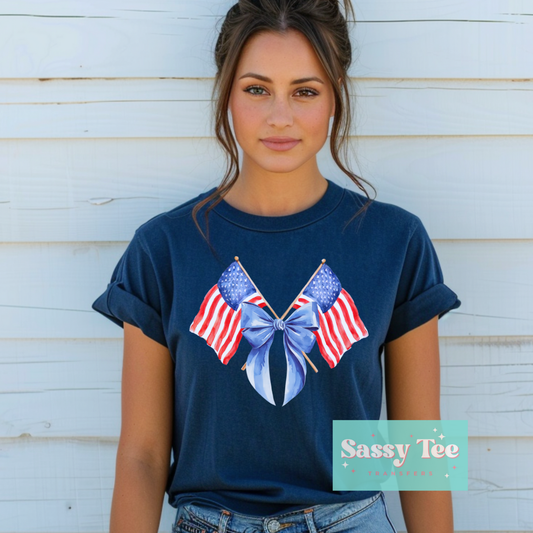 AMERICA FLAGS BOW