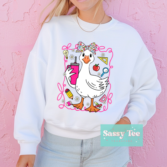 TEACH PINK BOW GOOSE **Preorder Ships in 5-10 biz days**