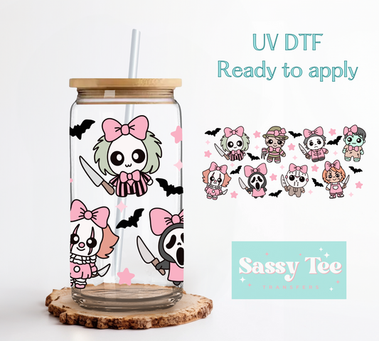 CUTE HORROR BOWSUV DTF CUP WRAP **Preorder, Ship sin 5-10 biz days**
