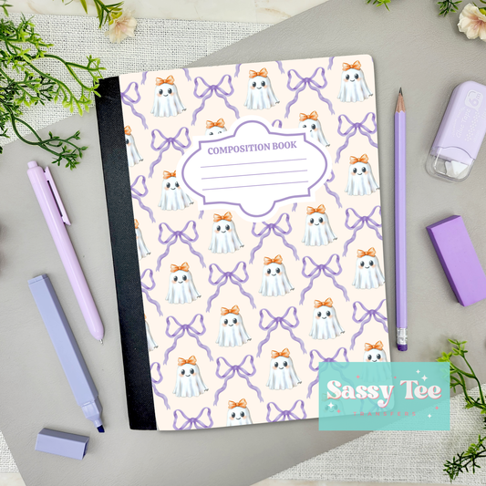 GHOST PURPLE BOWS Peel + Stick Notebook Cover SET