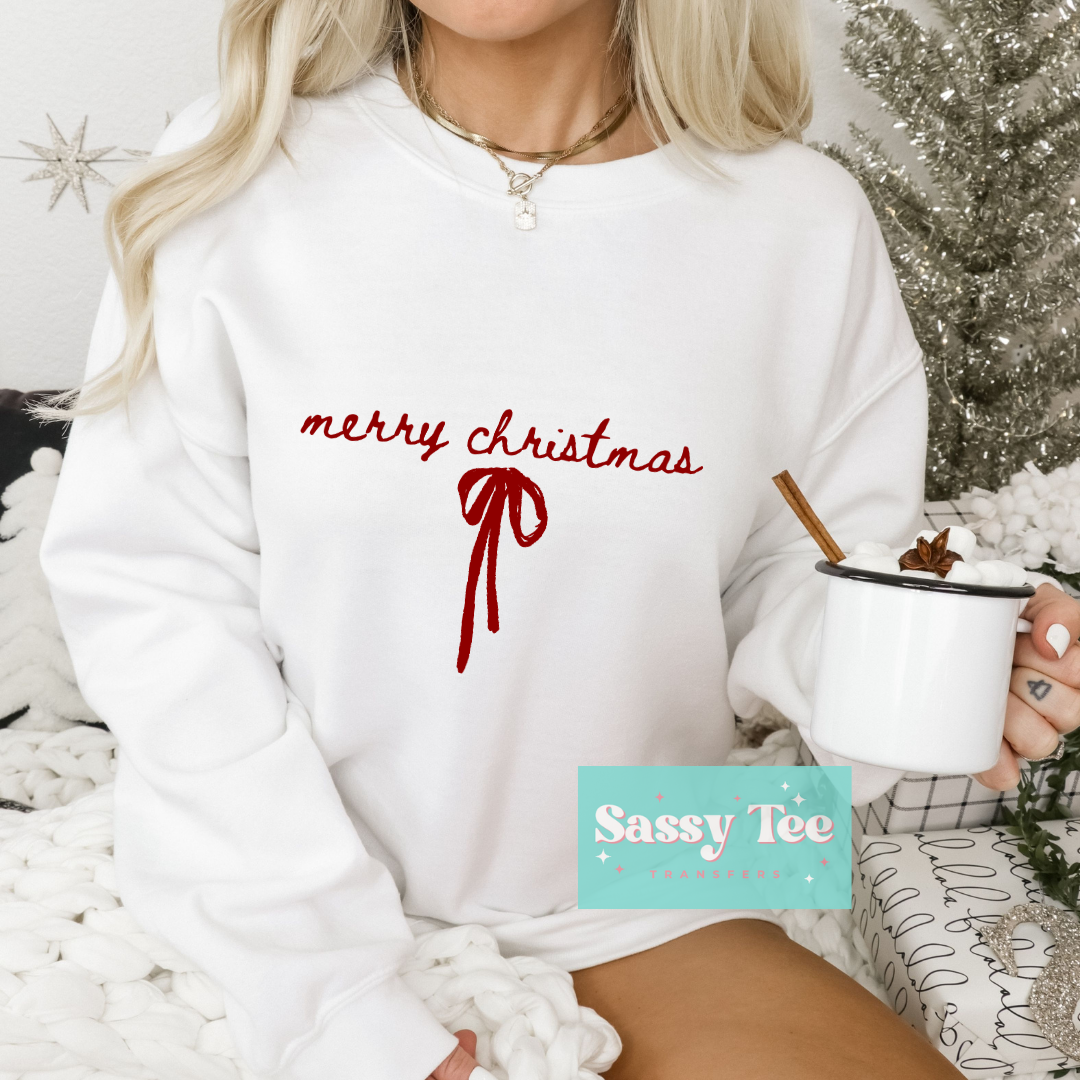 MERRY CHRISTMAS BOW SCRIPT **Preorder/Restock Ships in 5-10 biz days**