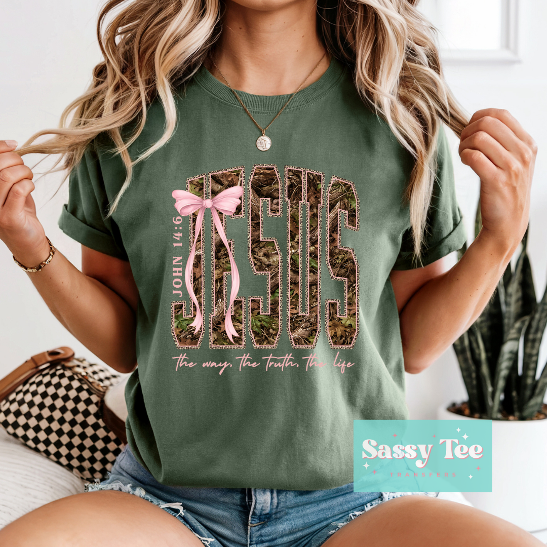 JESUS CAMO PINK BOW **Preorder/Restock Ships in 5-10 biz days**