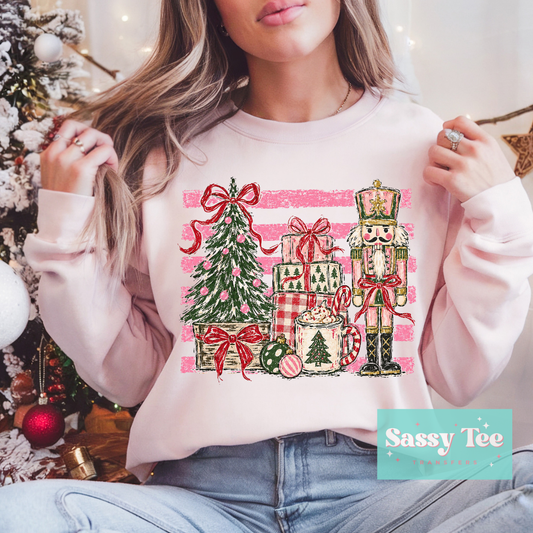 NUTCRACKER PINK PREPPY STRIPES **Preorder/Restock Ships in 5-10 biz days**