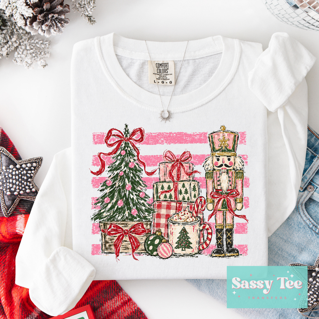 NUTCRACKER PINK PREPPY STRIPES **Preorder/Restock Ships in 5-10 biz days**