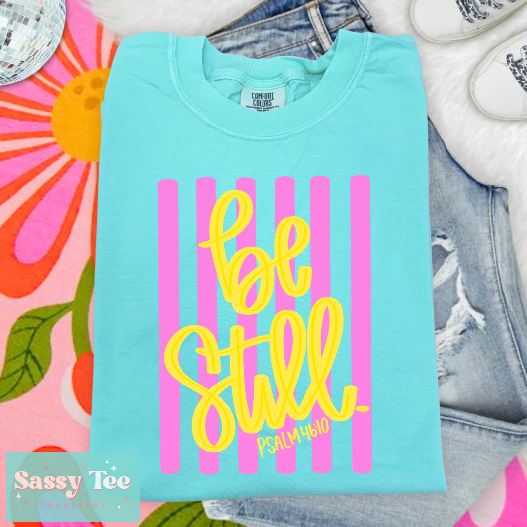 BE STILL YELLOW PINK PREPPY **Preorder/Restock Ships in 5-10 biz days**