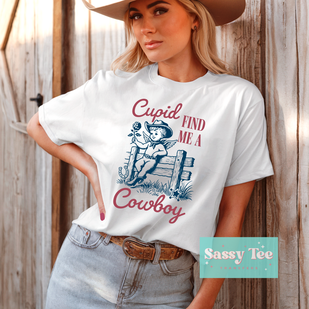 CUPID FIND ME A COWBOY FENCE DISTRESSED **Preorder/Restock Ships in 5-10 biz days**