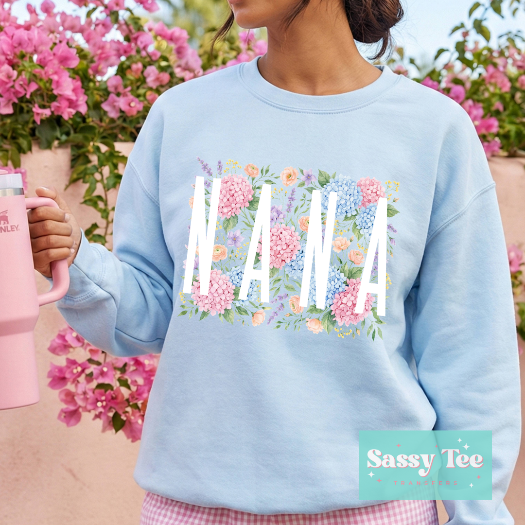 NANA WHITE HYDRANGEA FLORAL **Preorder/Restock Ships in 5-10 biz days**
