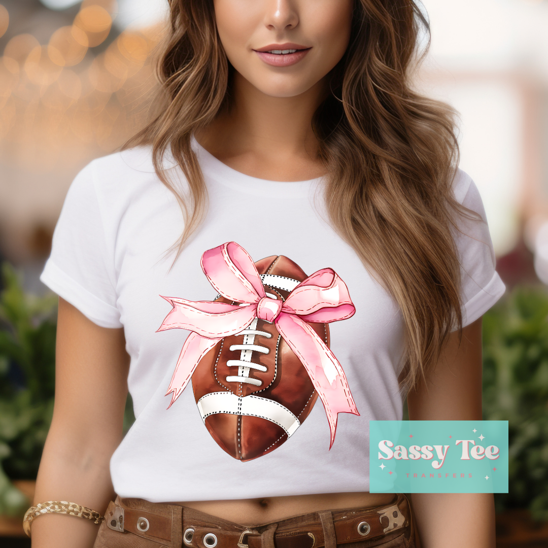 FOOTBALL COQUETTE PINK BOW *Ships late August