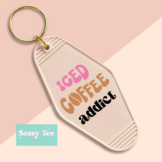 ICED COFFEE ADDICT UV DTF KEYCHAIN DECAL **Preorder Ships in 5-10 biz days**