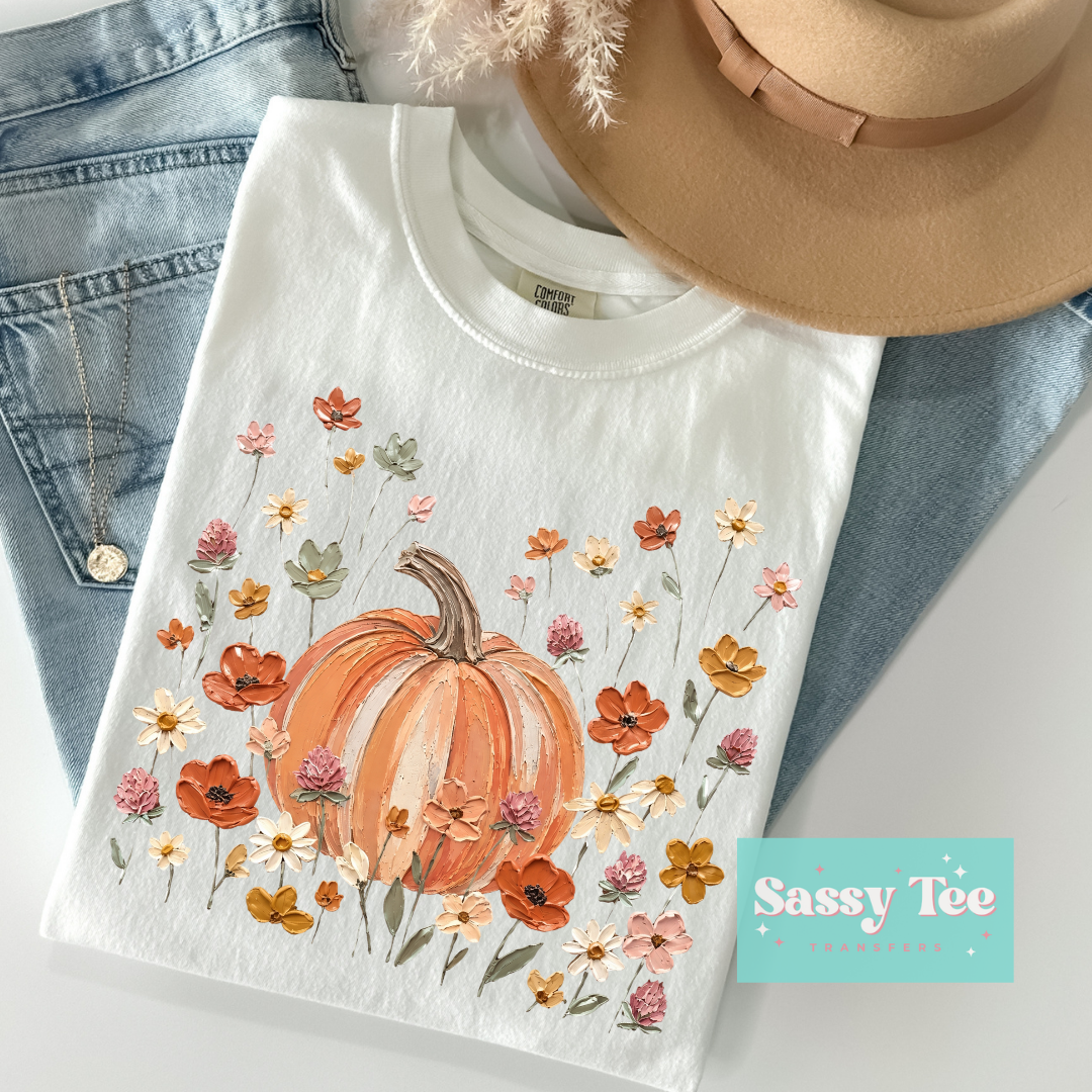 PUMPKIN FLOWERS FAUX TEXTURED PAINT **Preorder/Restock Ships in 5-10 biz days**