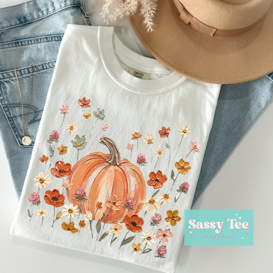 PUMPKIN FLOWERS FAUX TEXTURED PAINT **Preorder/Restock Ships in 5-10 biz days**