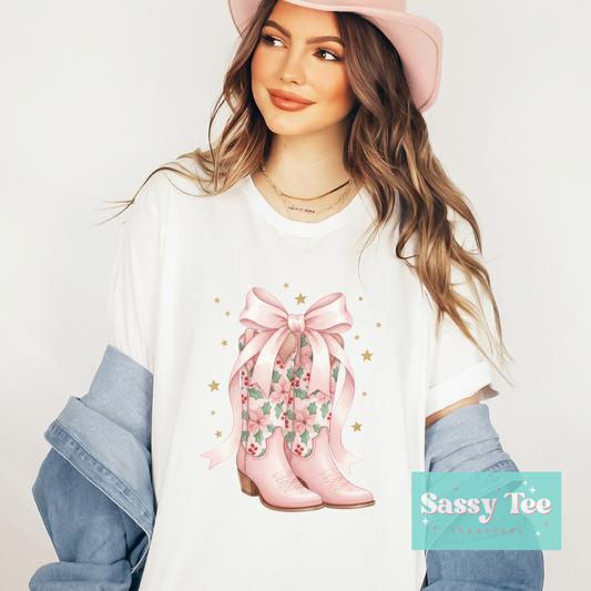 COWGIRL CHRISTMAS PINK BOW MISTLETOE **Preorder/Restock Ships in 5-10 biz days**