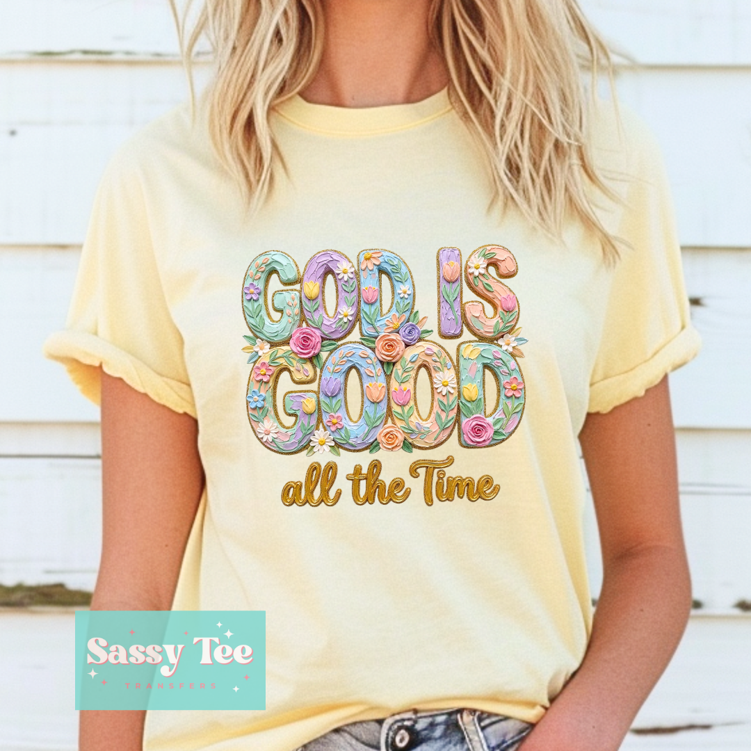 GOD IS GOOD PASTEL GOLD FAUX TEXTURE PAINT **Preorder/Restock Ships in 5-10 biz days**