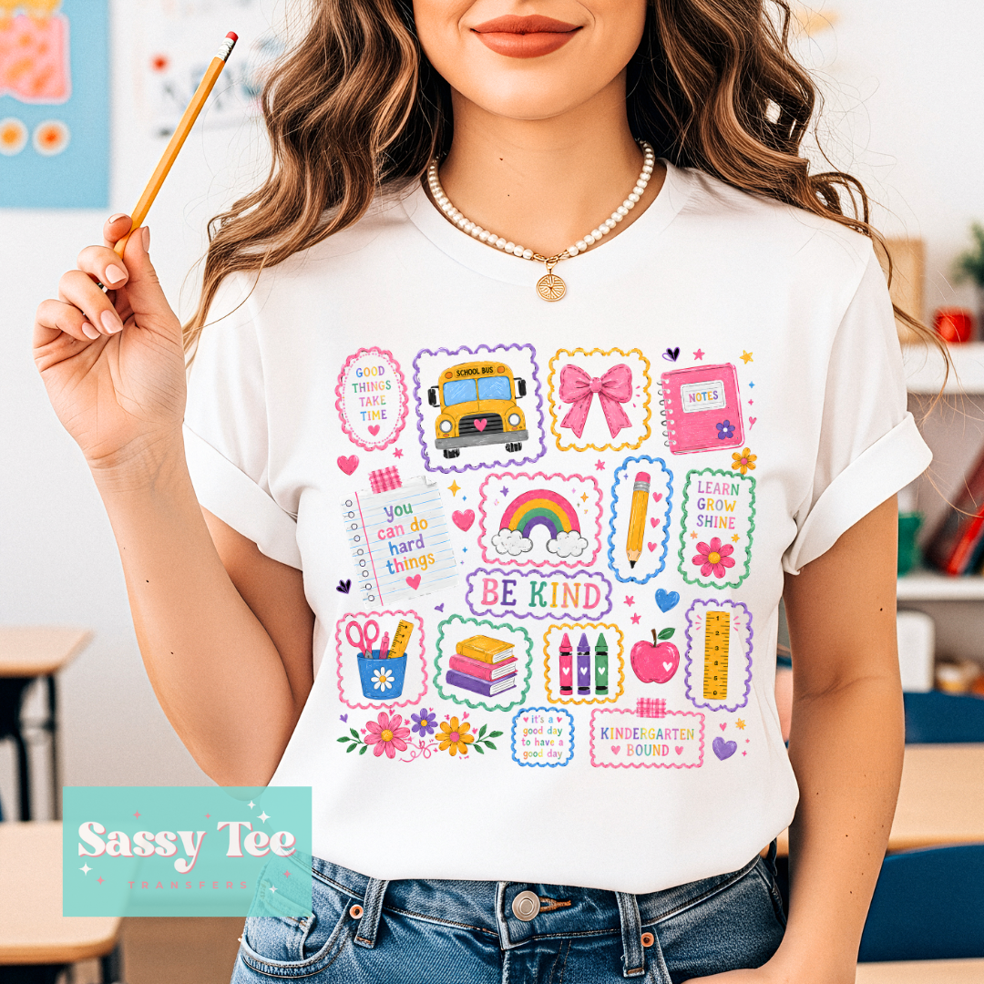 SCHOOL TEACH BE KIND AFFIRMATIONS COLORFUL FRAMES **Preorder/Restock Ships in 5-10 biz days**