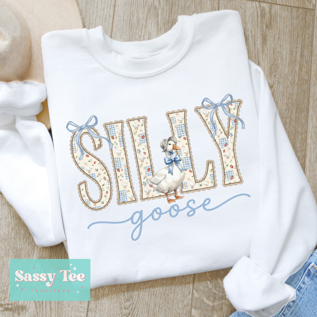 SILLY GOOSE BLUE BOWS VINTAGE **Preorder/Restock Ships in 5-10 biz days**
