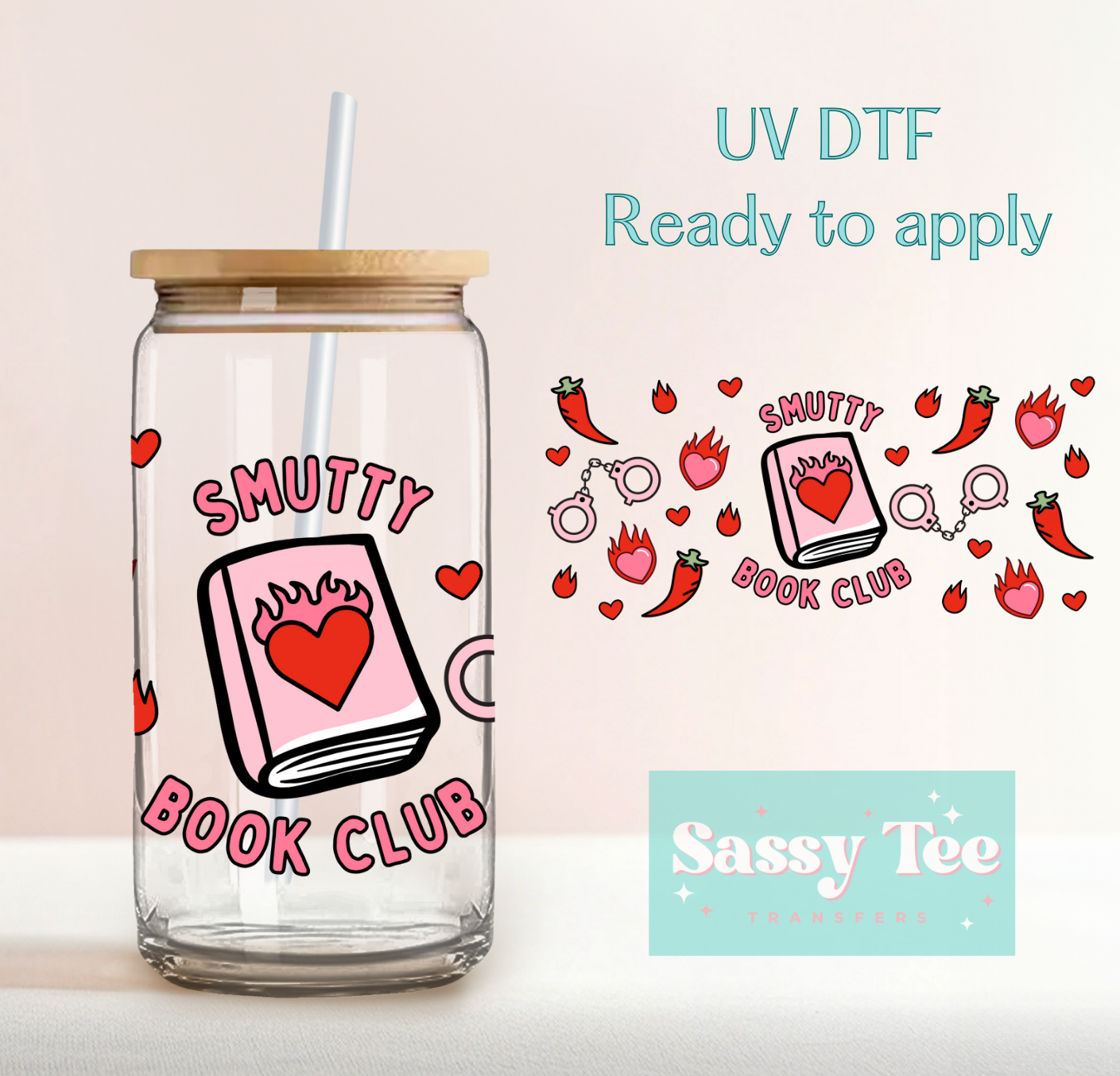 SMUTTY BOOK CLUB UV DTF CUP WRAP *Preorder, Ships in 5-9 biz days*