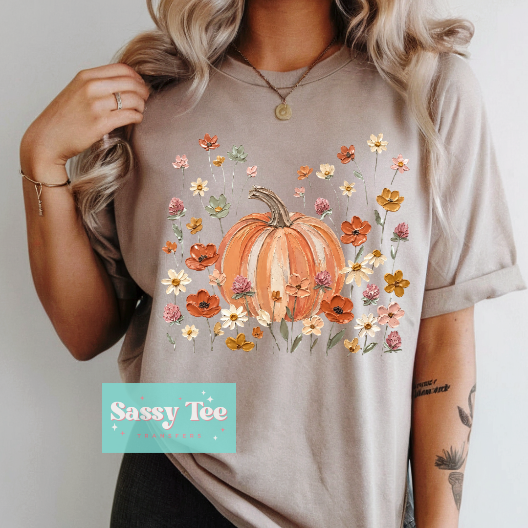 PUMPKIN FLOWERS FAUX TEXTURED PAINT **Preorder/Restock Ships in 5-10 biz days**