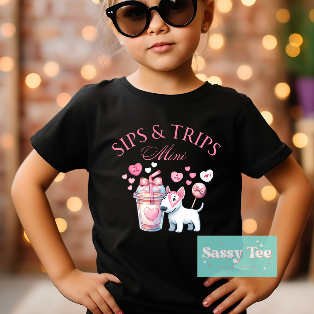 SIPS TRIPS MINI PINK BOW DOG Kids **Preorder, Estimated Start Shipping 1/15**