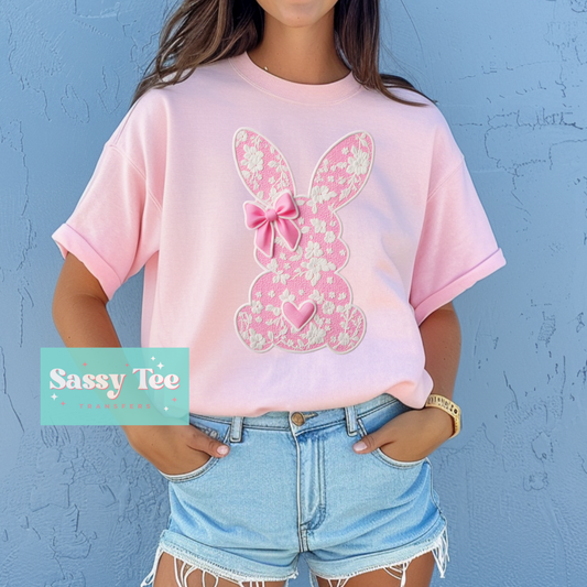 BUNNY PINK LACE BOW *Preorder, Ships in 5-8 biz days*