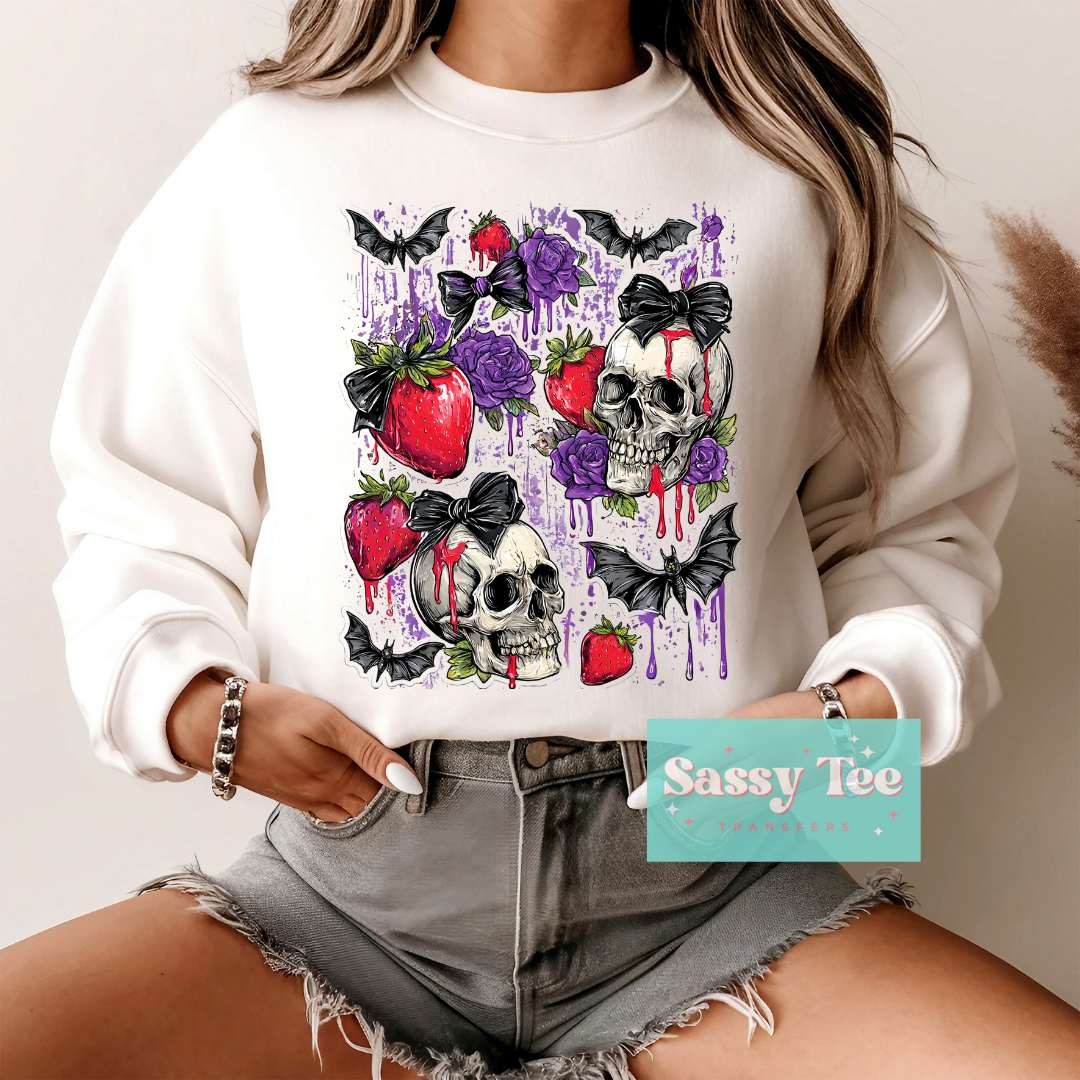 SPOOKY STRAWBERRIES COQUETTE BOWS **Preorder Ships in 5-10 biz days**