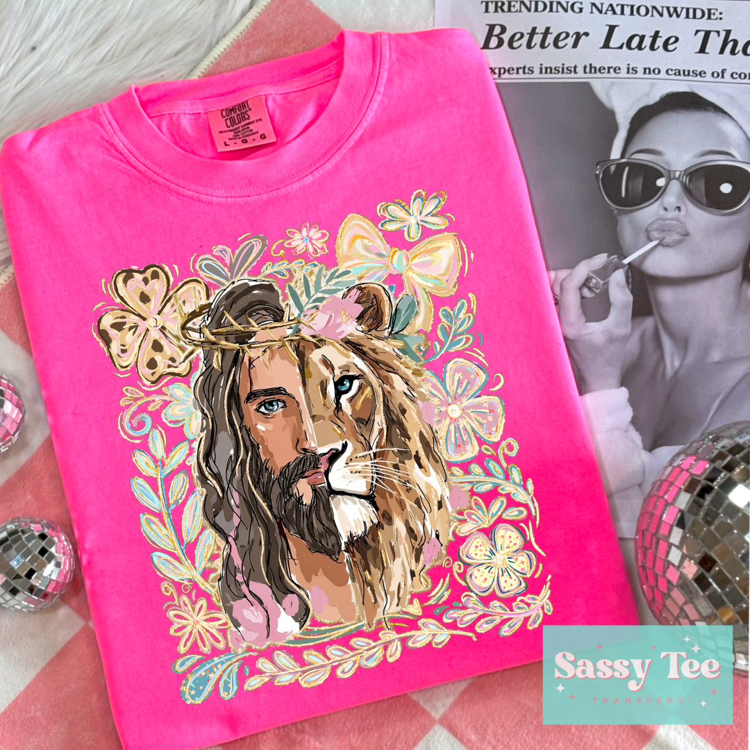JESUS LION ART BOW FLORAL **Preorder/Restock Ships in 5-10 biz days**