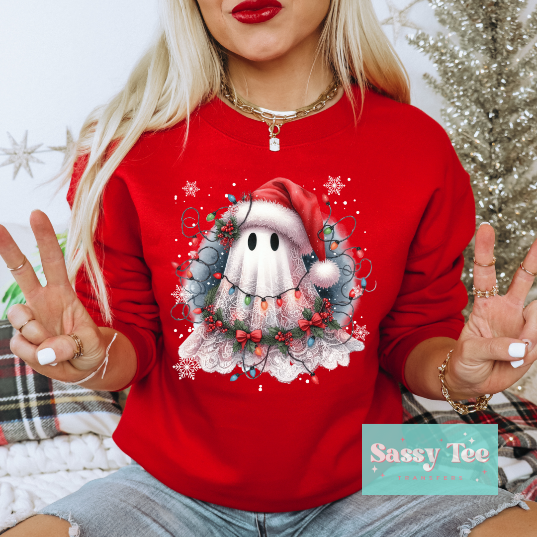 LACE GHOST SANTA CHRISTMAS LIGHTS **Preorder/Restock Ships in Est. 5-10 biz days**