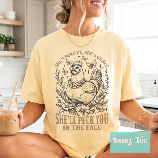 SHE'S BEAUTY GRACE PECK YOUR FACE CHICKEN **Preorder/Restock Ships in 5-10 biz days**