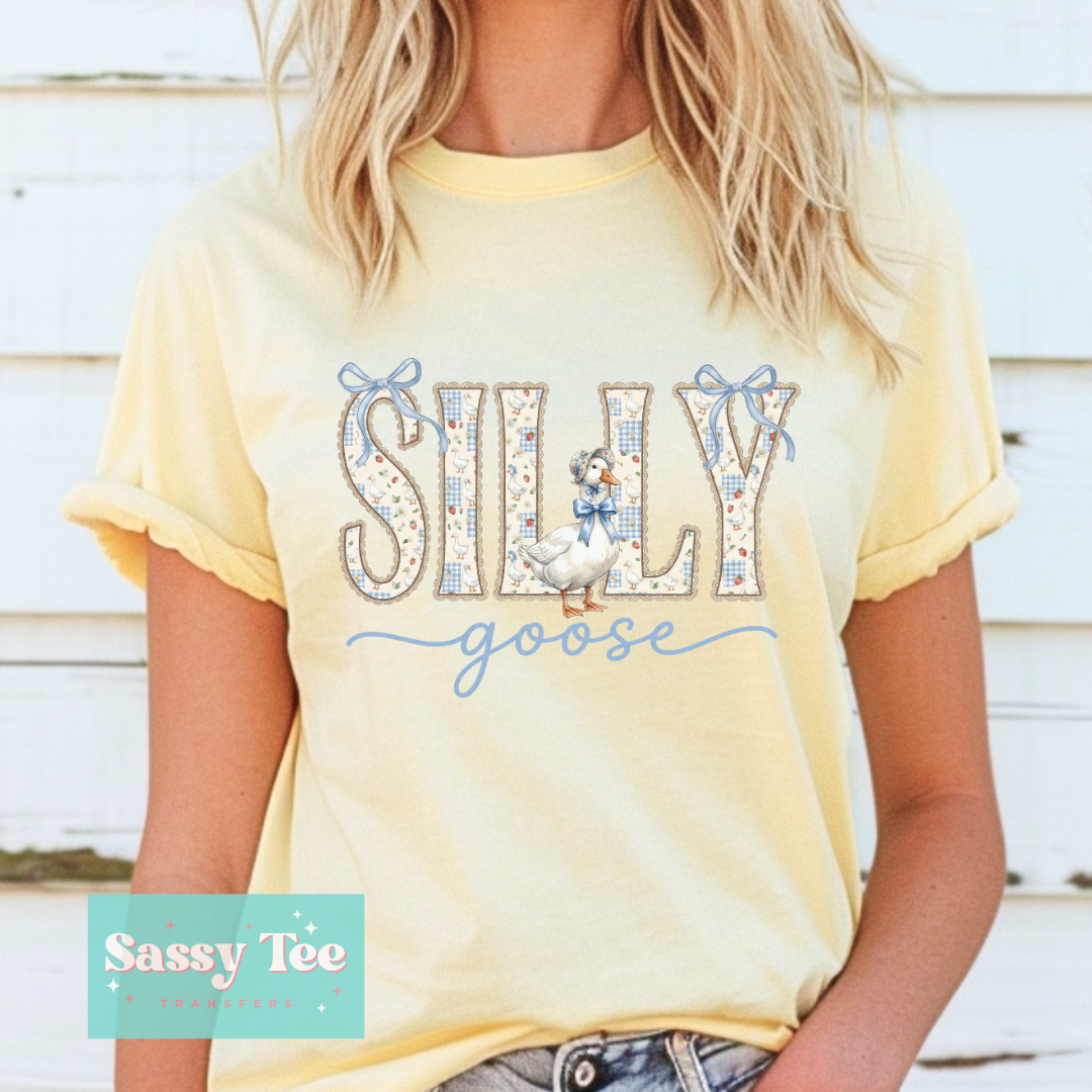 SILLY GOOSE BLUE BOWS VINTAGE **Preorder/Restock Ships in 5-10 biz days**