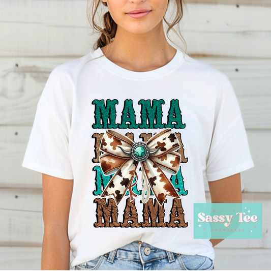 MAMA WESTERN TURQUOISE BOW **Ships in 5-8 biz days**