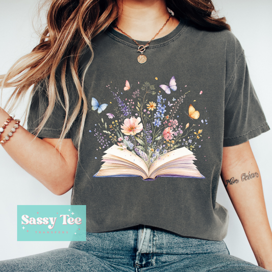 BOOK OPEN FLOWERS BUTTERFLIES SPRING **Preorder/Restock Ships in 5-10 biz days**