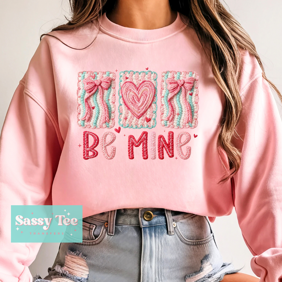 BE MINE PINK MINT BOW FAUX YARN **Preorder/Restock Ships in 5-10 biz days**
