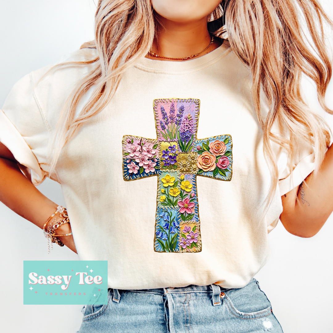 CROSS FLORAL GOLD FAUX TEXTURE PAINT **Preorder/Restock Ships in 5-10 biz days**