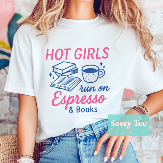 HOT GIRLS RUN ON ESPRESSO BOOKS PINK BLUE **Preorder/Restock Ships in 5-10 biz days**