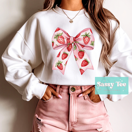 STRAWBERRY COQUETTE BOW **Preorder, Ships in 5-14 biz days**